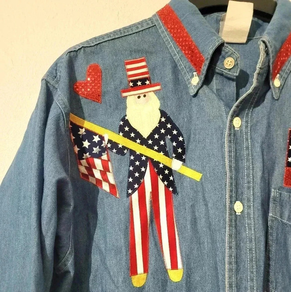 Vintage planet hollywood denim shirt size LARGE 100% cotton made in USA … - Picture 2 of 9
